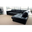 Black Leather Corner Sofa