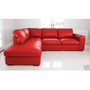 Red Leather Corner Sofa