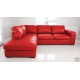 Red Leather Corner Sofa