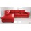 Red Leather Corner Sofa