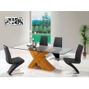 X-DINING TABLE 6xLEATHER CHAIRS